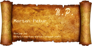Merten Petur névjegykártya